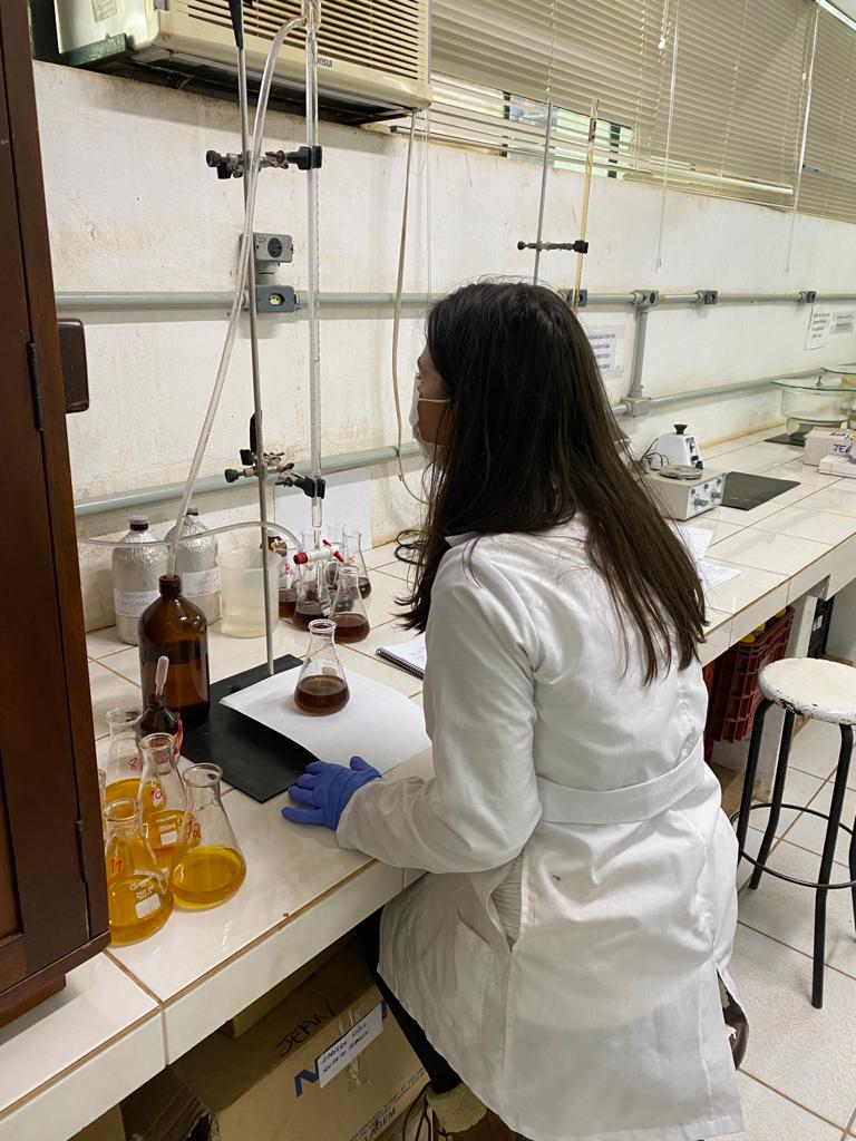 lab technician analyzing soil samples