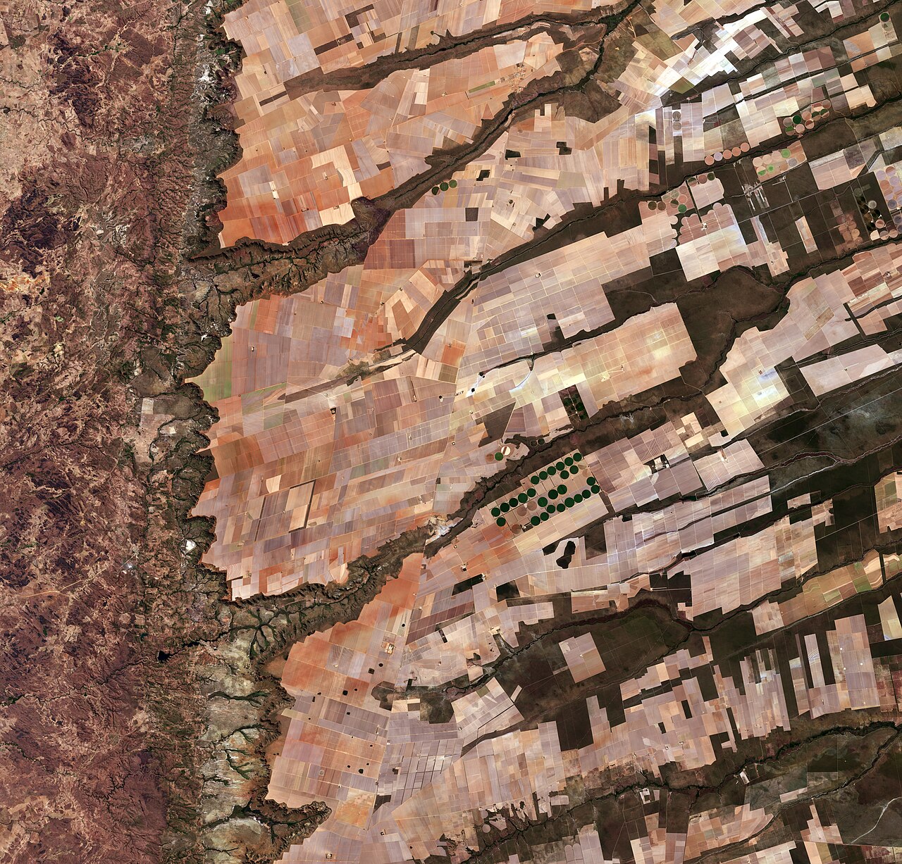 Satelitski snimak Copernicus Sentinel-2 prikazuje veliko područje kopna